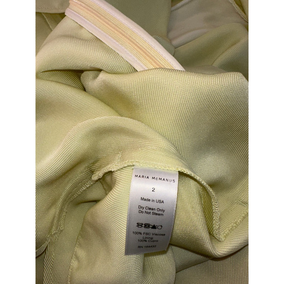 Maria McManus Size 2 Gathered Shoulder Mini Dress Lemon Ice Long Sleeve NWT $990 - Picture 6 of 16